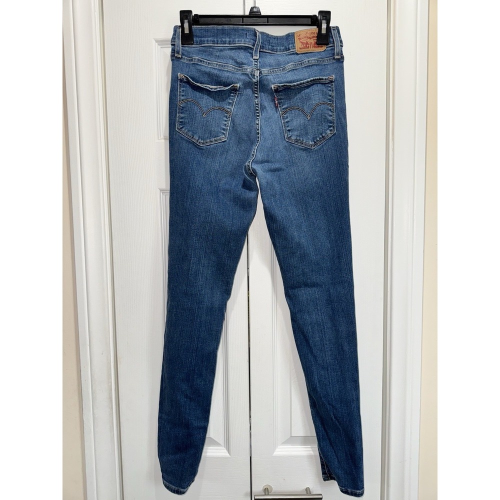 Levi's Women's 702 High Rise Super Skinny Distressed Blue Denim Jeans - Picture 2 of 7